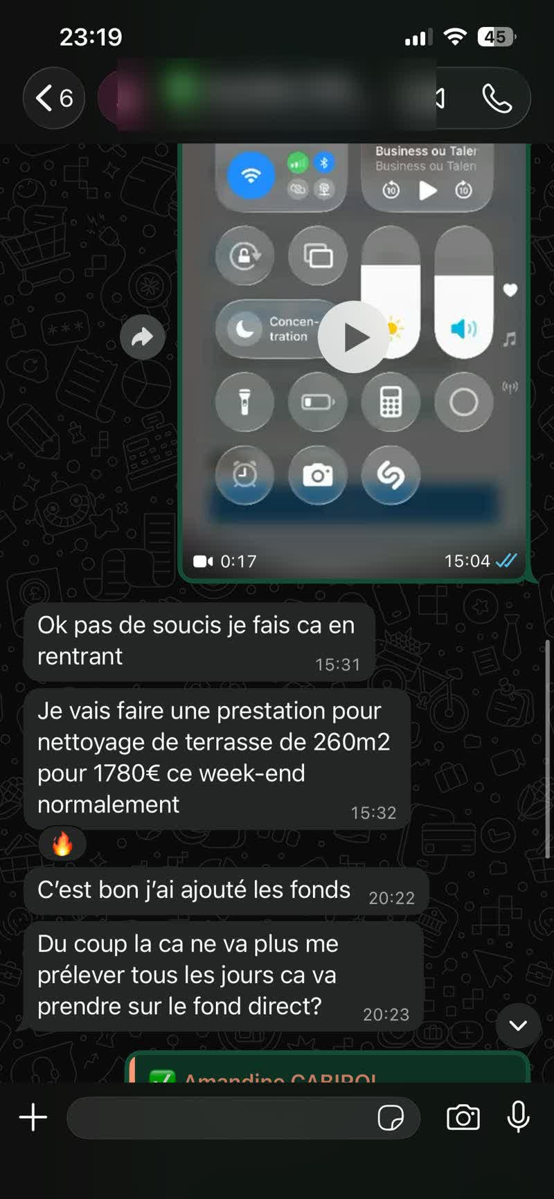 Résultats Amandine
