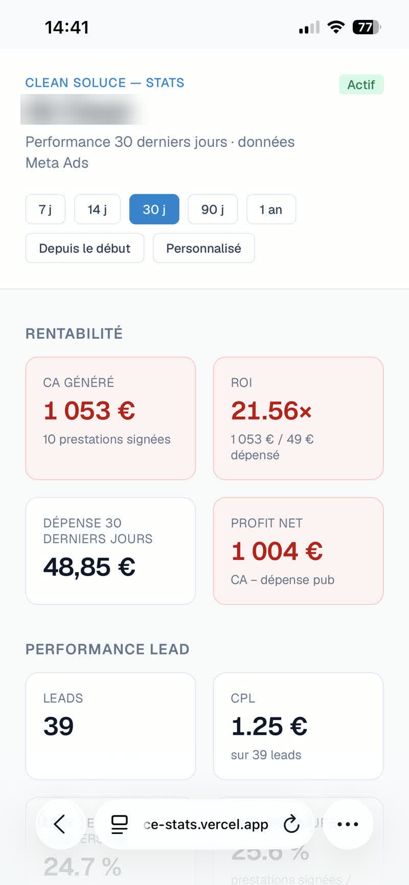 Résultats Assaf